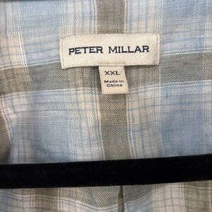 Peter Millar Blue Plaid Shirt XXL